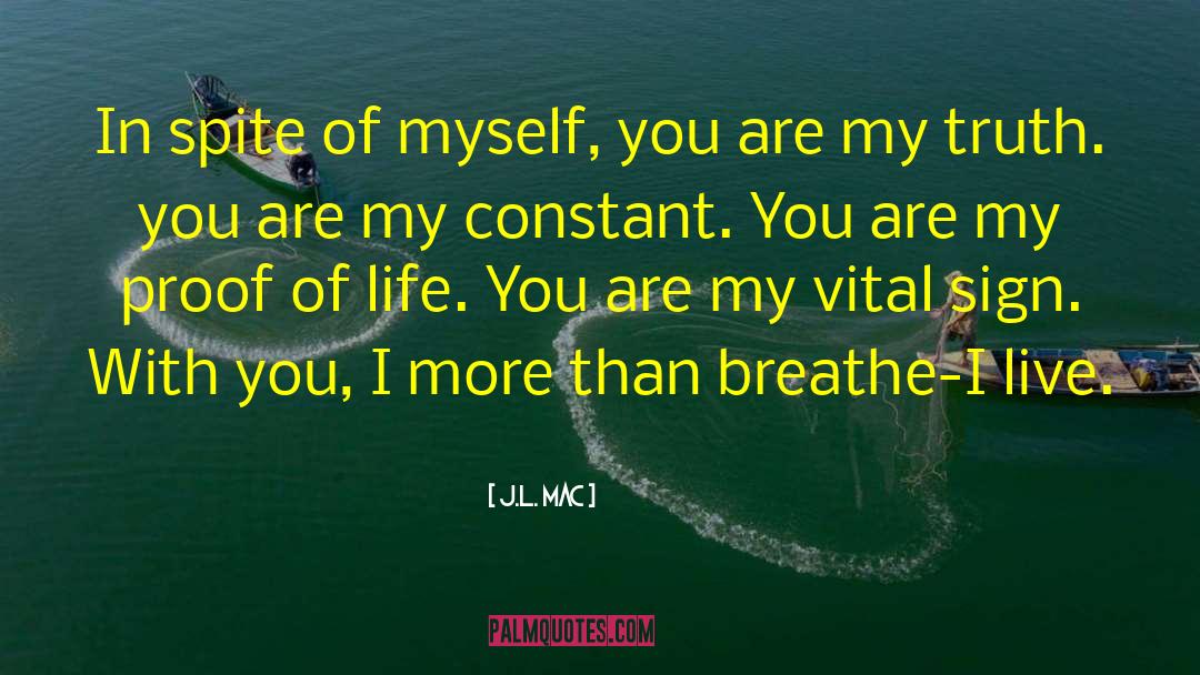 J.L. Mac Quotes: In spite of myself, you