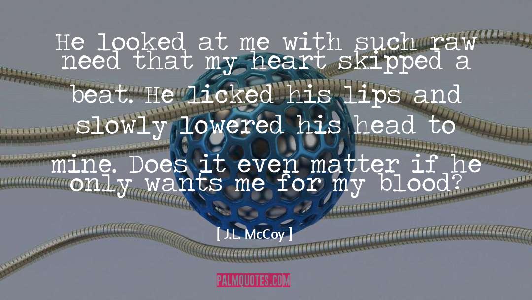 J.L. McCoy Quotes: He looked at me with