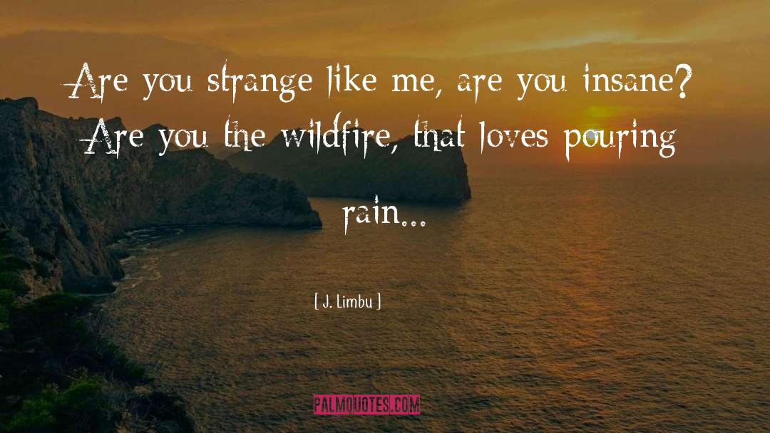 J. Limbu Quotes: Are you strange like me,