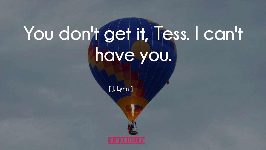 J. Lynn Quotes: You don't get it, Tess.