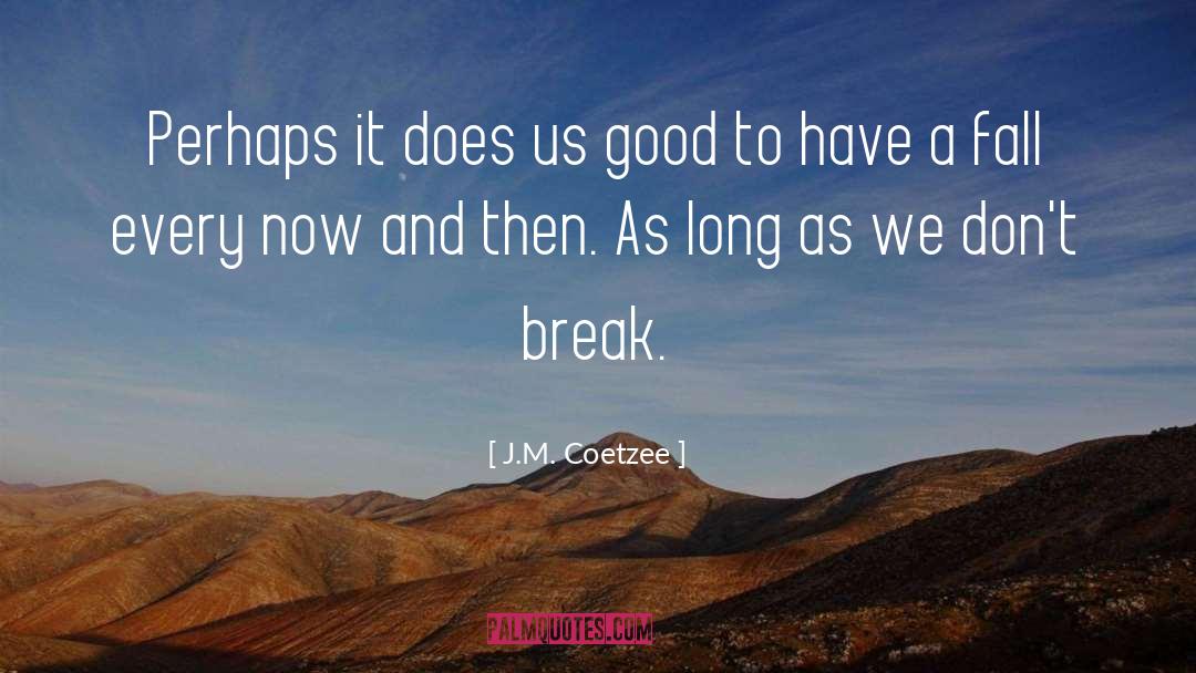 J.M. Coetzee Quotes: Perhaps it does us good