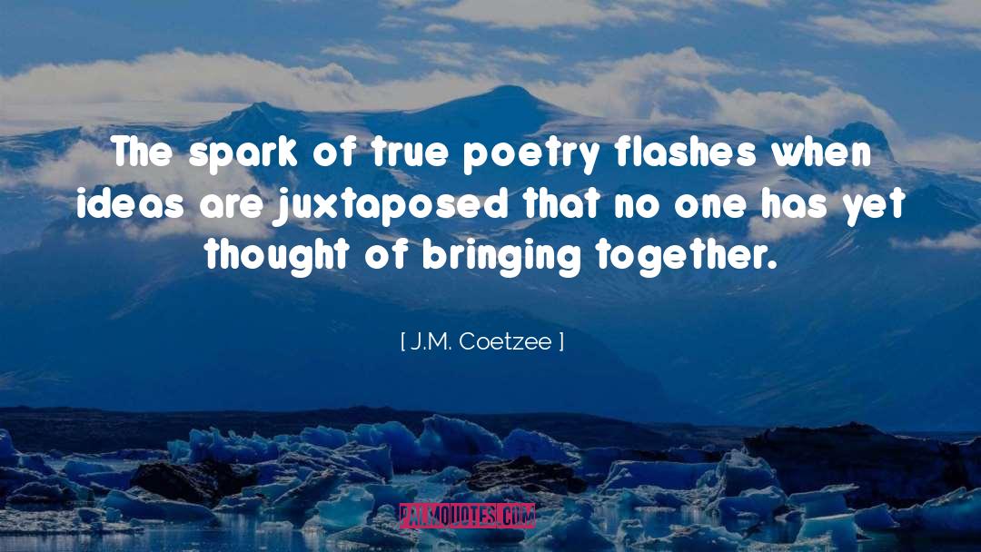 J.M. Coetzee Quotes: The spark of true poetry