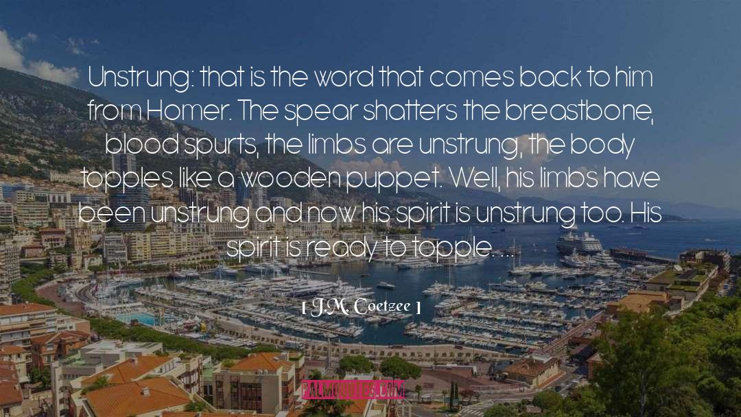 J.M. Coetzee Quotes: Unstrung: that is the word