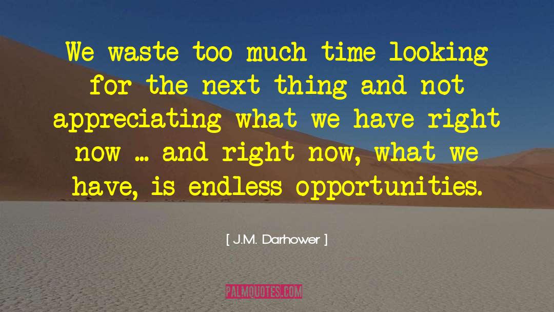 J.M. Darhower Quotes: We waste too much time