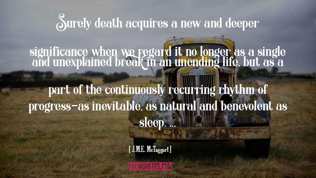 J.M.E. McTaggart Quotes: Surely death acquires a new