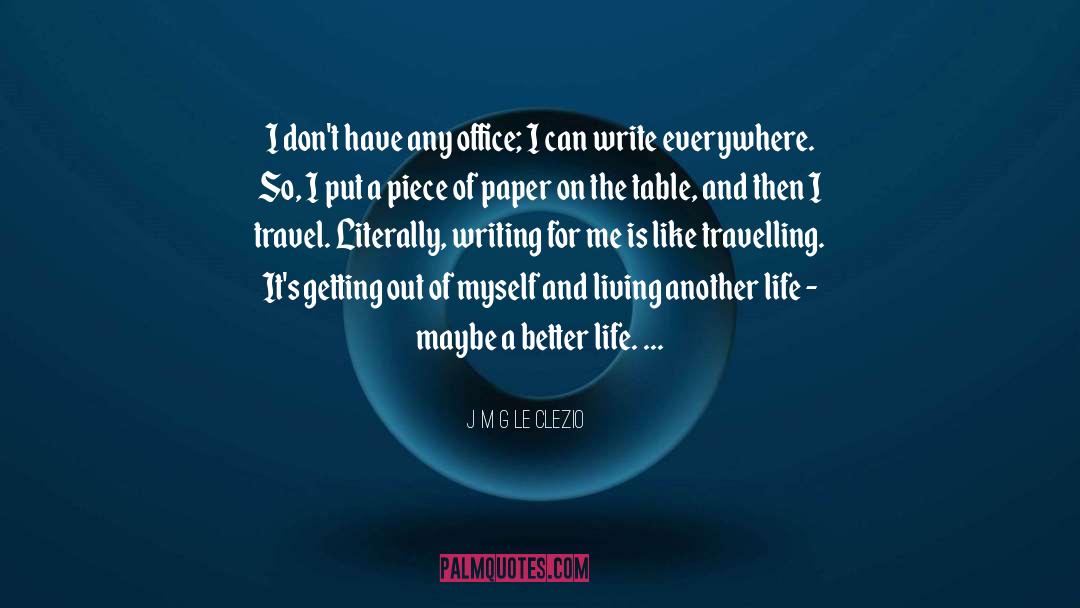J M G Le Clezio Quotes: I don't have any office;