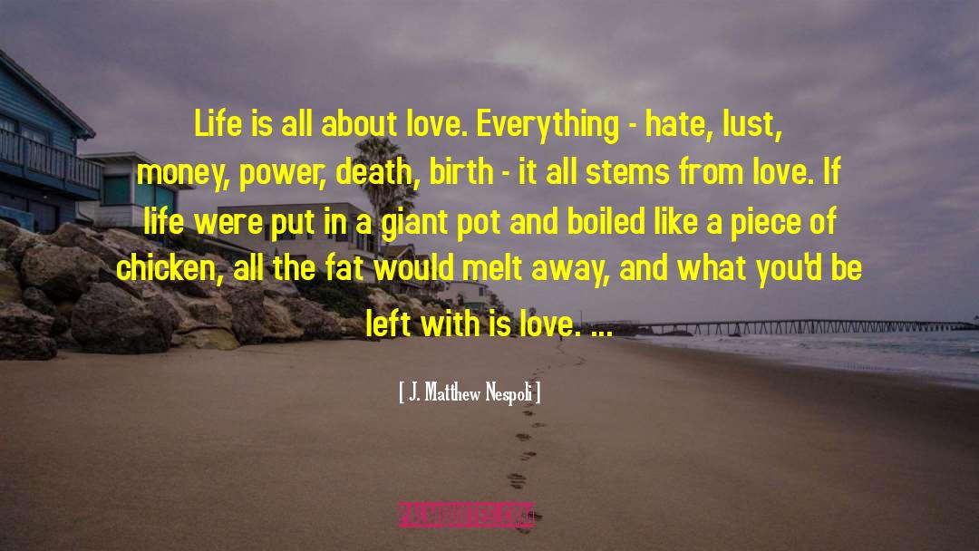 J. Matthew Nespoli Quotes: Life is all about love.