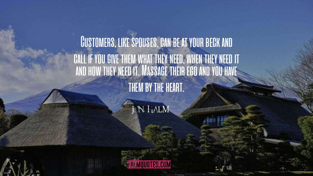 J. N. HALM Quotes: Customers, like spouses, can be