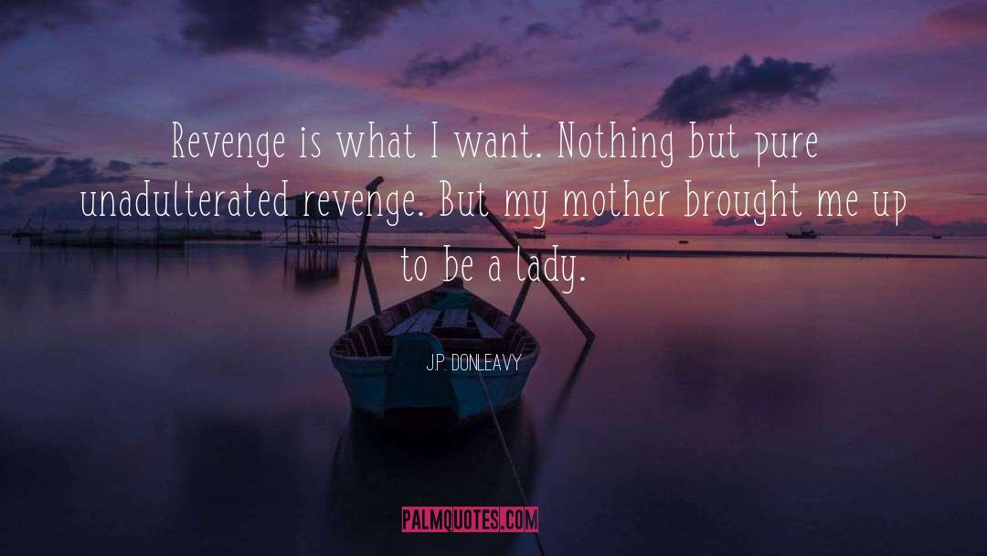 J.P. Donleavy Quotes: Revenge is what I want.