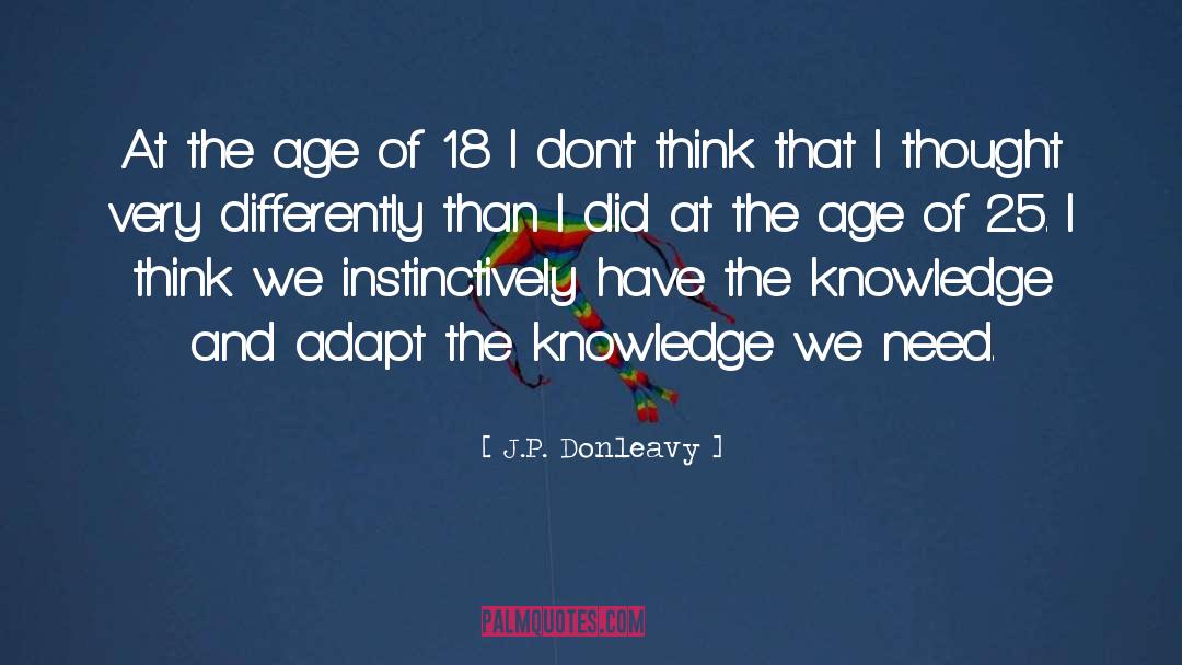 J.P. Donleavy Quotes: At the age of 18