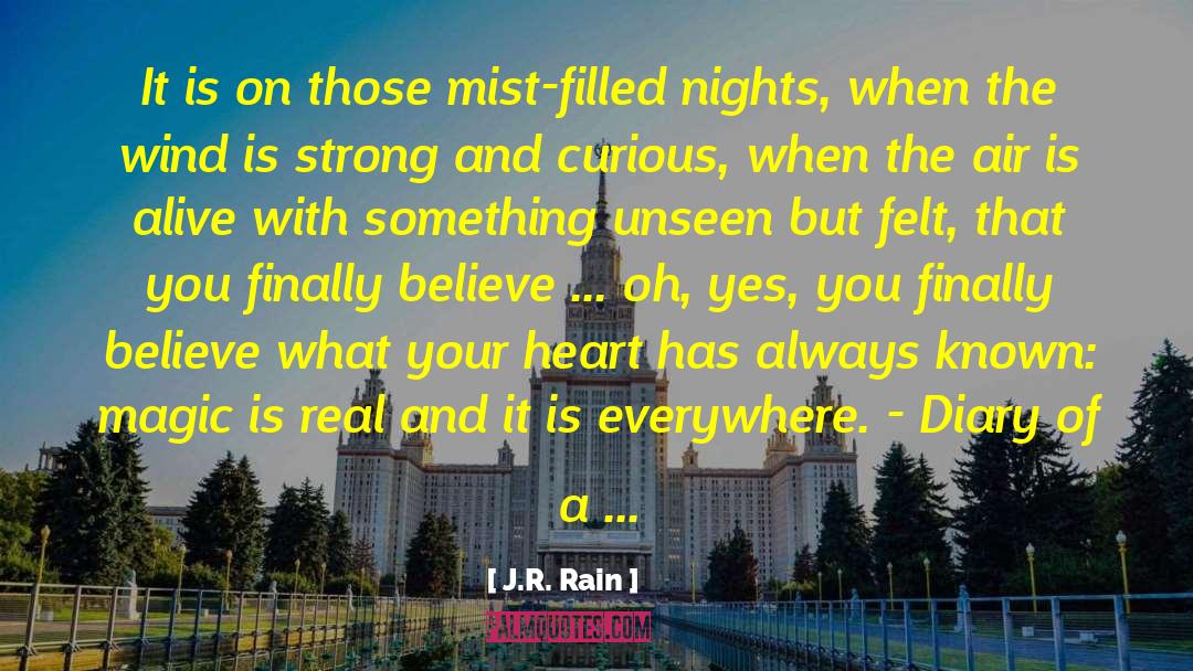J.R. Rain Quotes: It is on those mist-filled