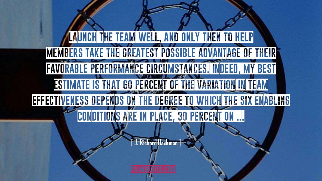 J. Richard Hackman Quotes: launch the team well, and