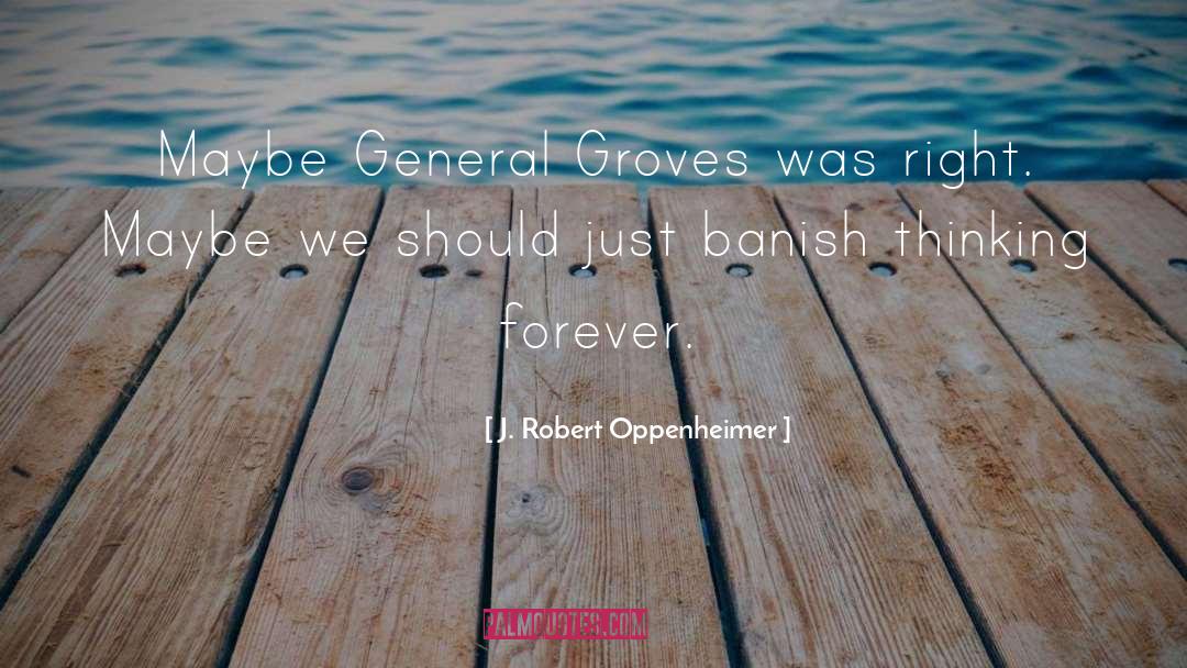 J. Robert Oppenheimer Quotes: Maybe General Groves was right.