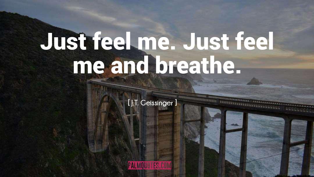 J.T. Geissinger Quotes: Just feel me. Just feel