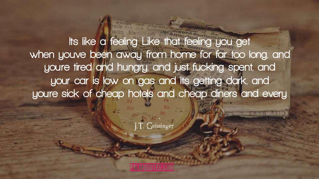 J.T. Geissinger Quotes: It's like a feeling. Like