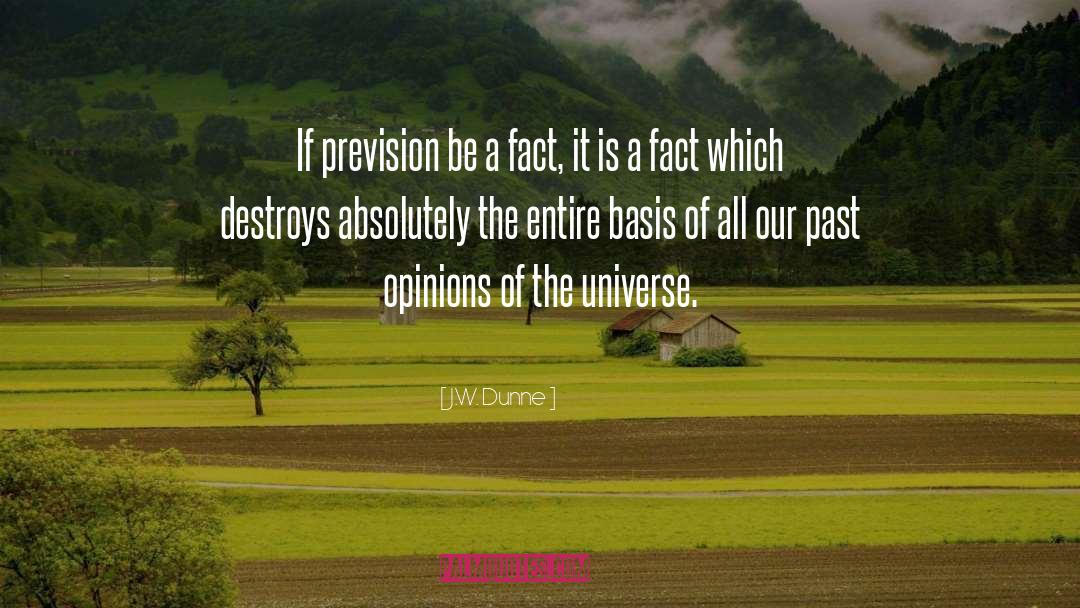 J.W. Dunne Quotes: If prevision be a fact,