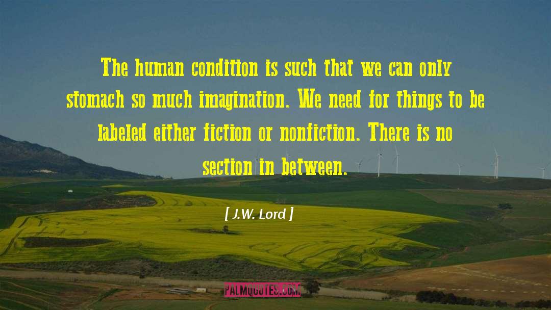 J.W. Lord Quotes: The human condition is such