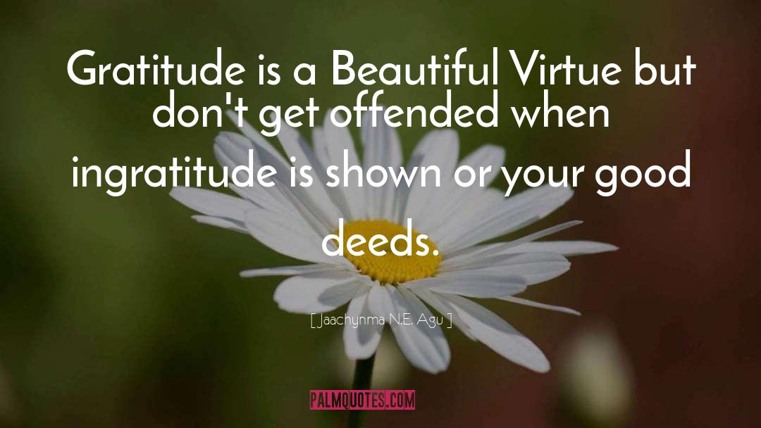 Jaachynma N.E. Agu Quotes: Gratitude is a Beautiful Virtue
