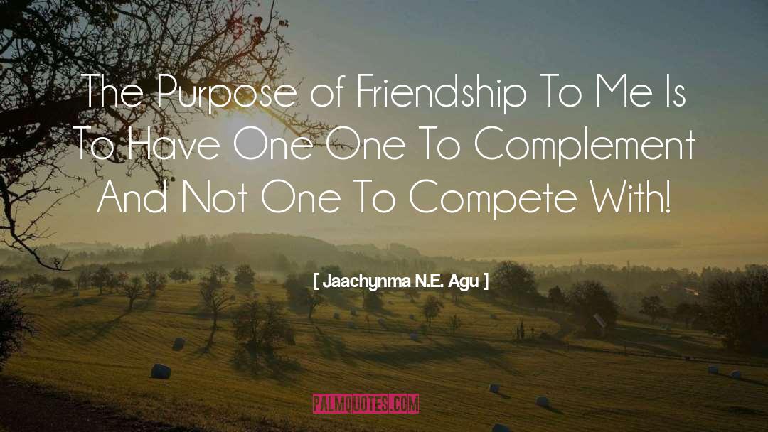 Jaachynma N.E. Agu Quotes: The Purpose of Friendship To