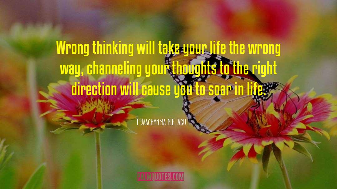 Jaachynma N.E. Agu Quotes: Wrong thinking will take your