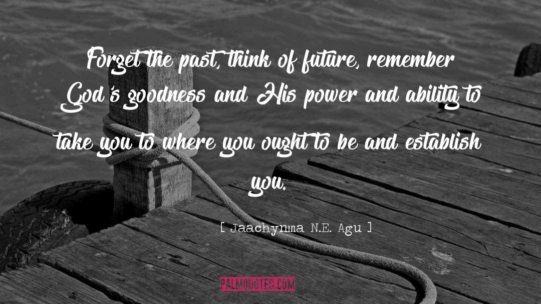 Jaachynma N.E. Agu Quotes: Forget the past, think of