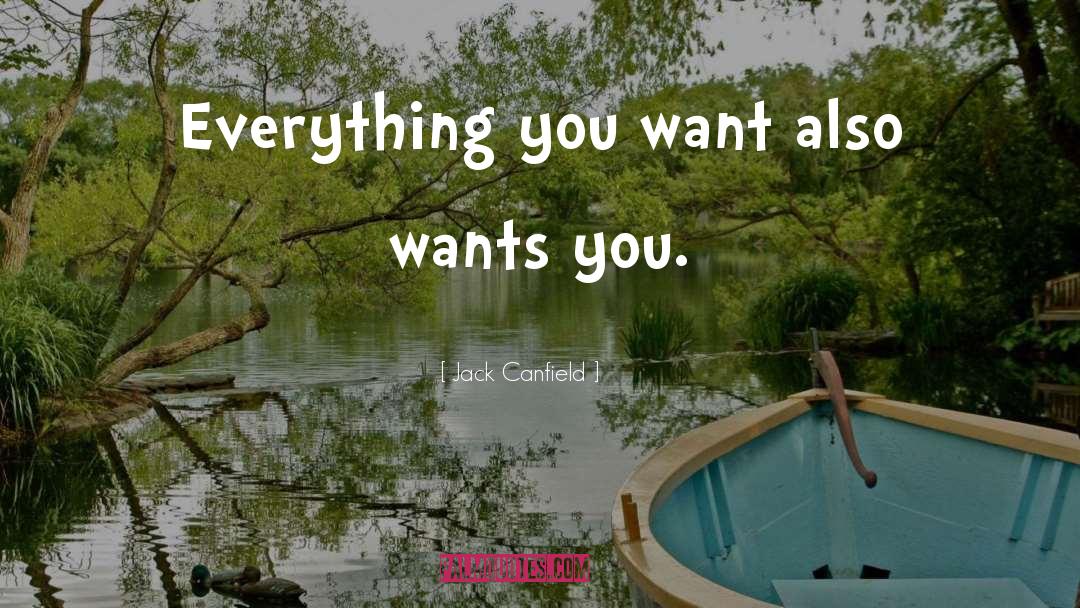 Jack Canfield Quotes: Everything you want also wants