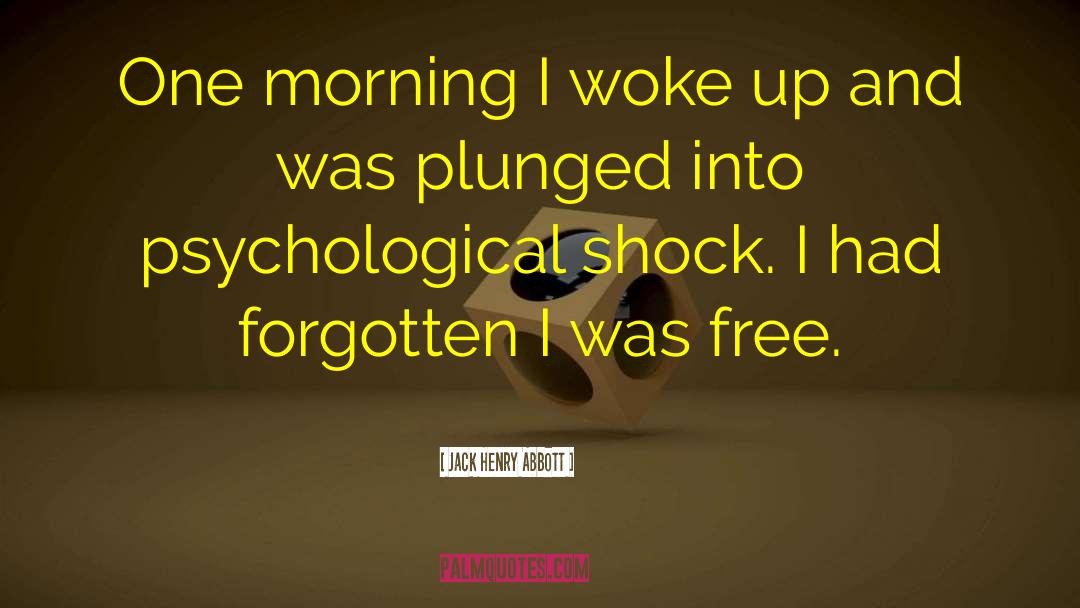 Jack Henry Abbott Quotes: One morning I woke up