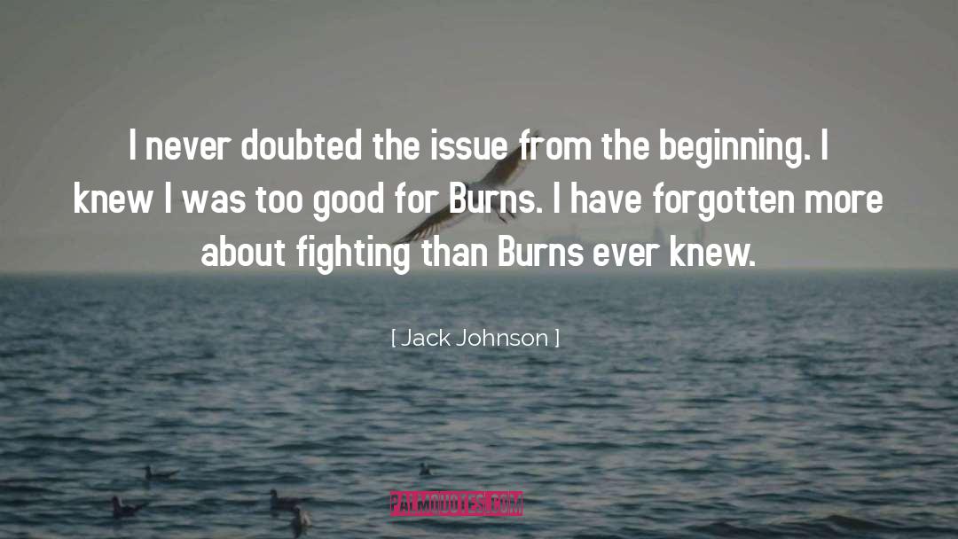 Jack Johnson Quotes: I never doubted the issue