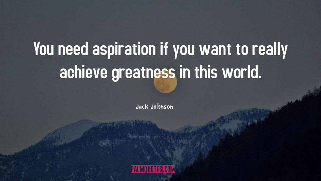 Jack Johnson Quotes: You need aspiration if you