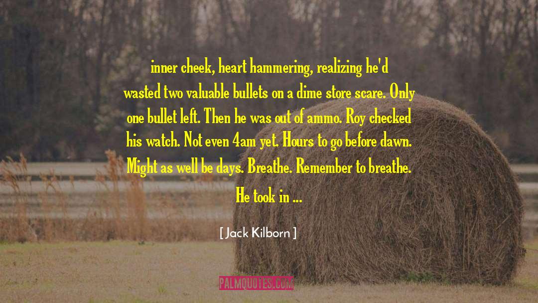 Jack Kilborn Quotes: inner cheek, heart hammering, realizing