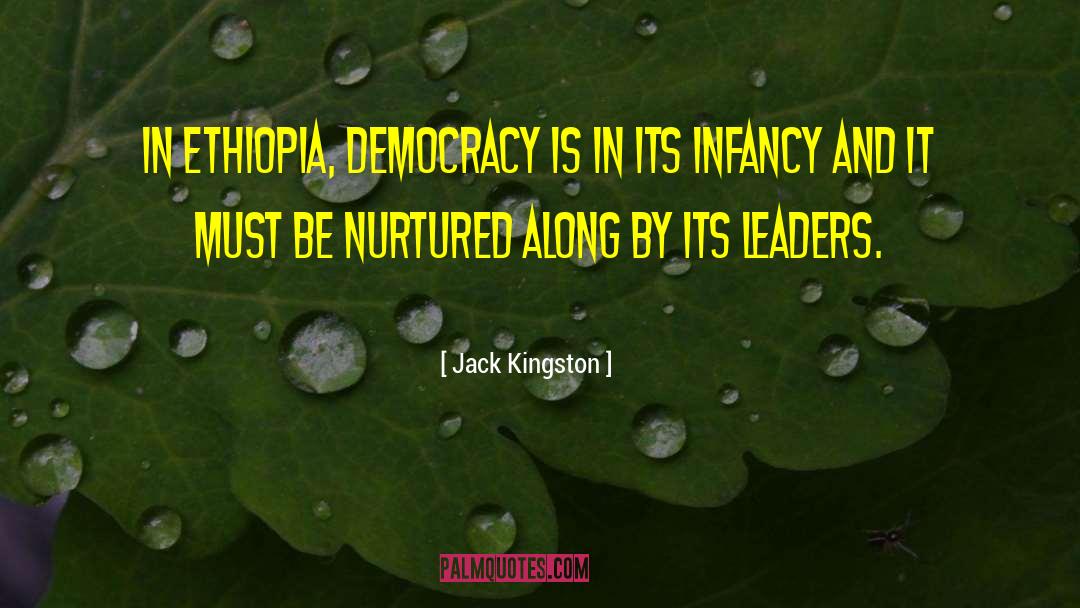 Jack Kingston Quotes: In Ethiopia, democracy is in