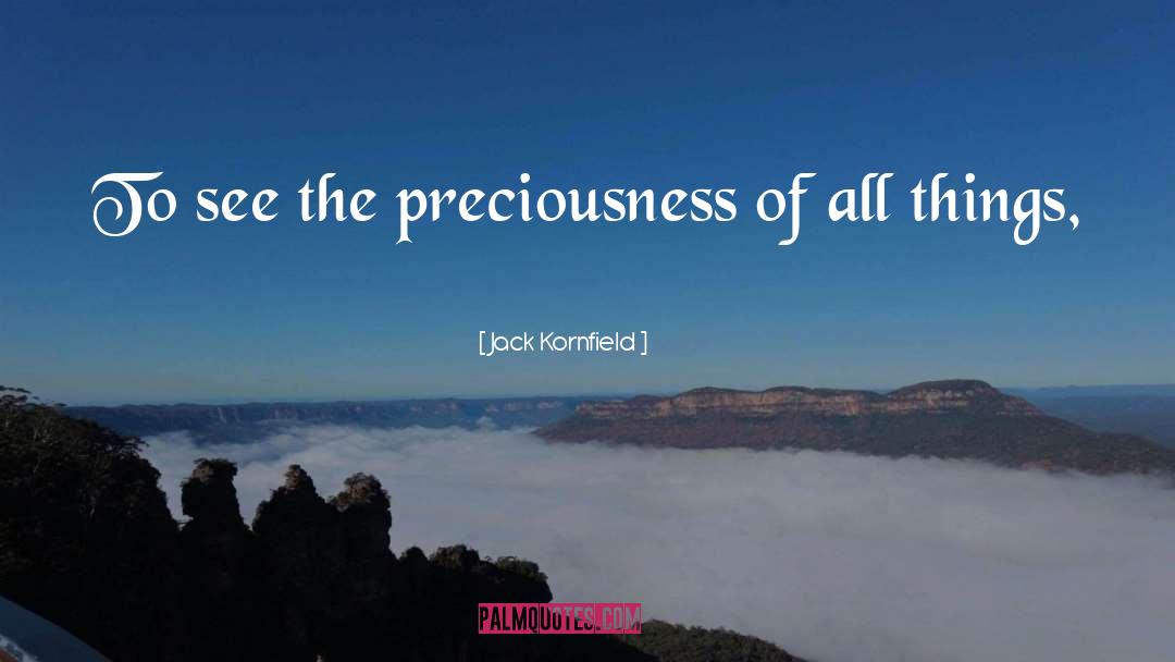 Jack Kornfield Quotes: To see the preciousness of