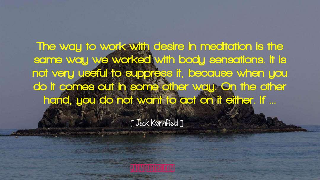 Jack Kornfield Quotes: The way to work with