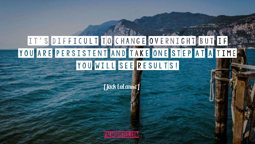 Jack LaLanne Quotes: It's difficult to change overnight