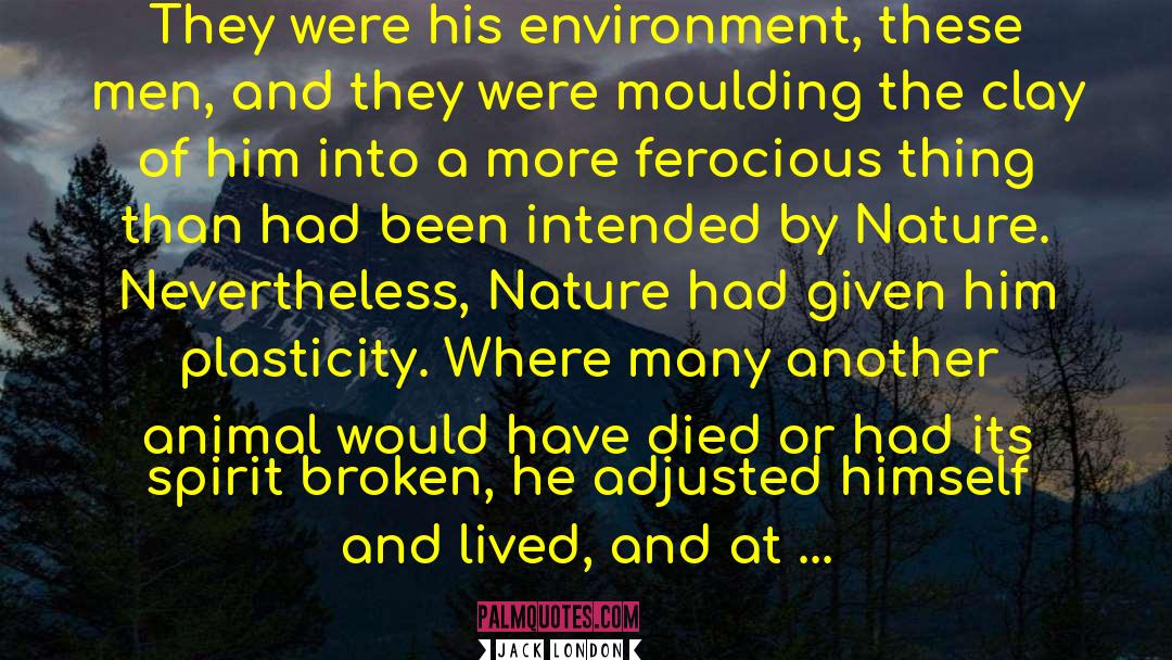 Jack London Quotes: They were his environment, these