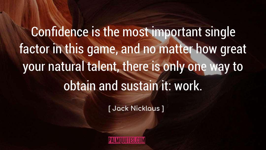 Jack Nicklaus Quotes: Confidence is the most important