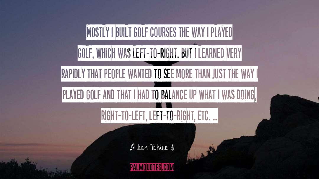 Jack Nicklaus Quotes: Mostly I built golf courses