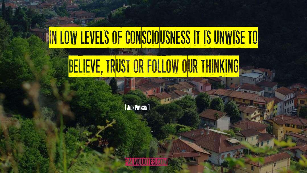 Jack Pransky Quotes: In low levels of consciousness