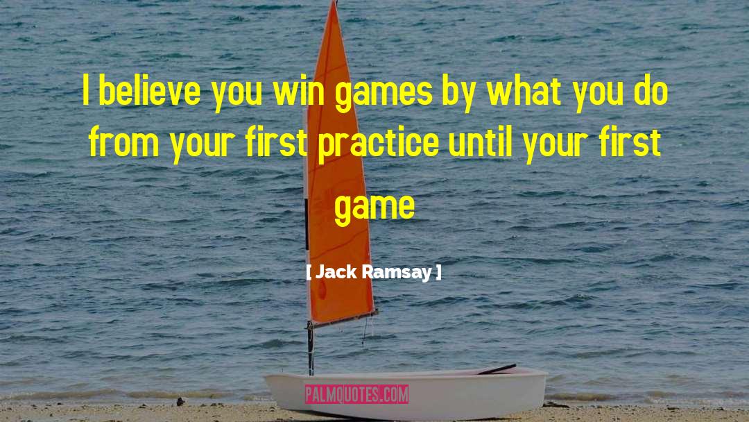 Jack Ramsay Quotes: I believe you win games