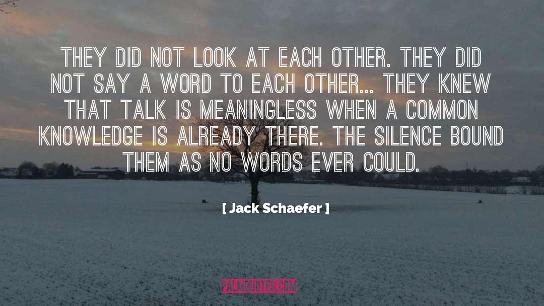Jack Schaefer Quotes: They did not look at
