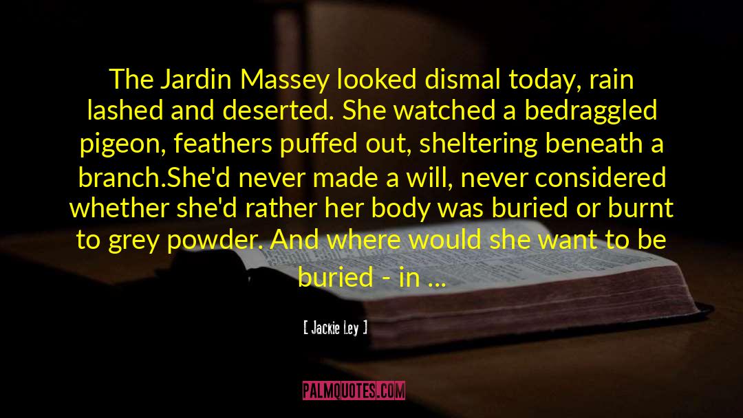 Jackie Ley Quotes: The Jardin Massey looked dismal