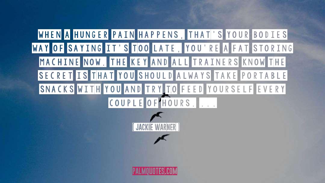 Jackie Warner Quotes: When a hunger pain happens,