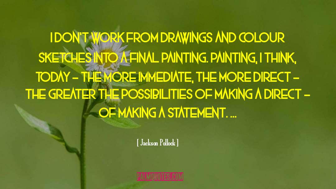 Jackson Pollock Quotes: I don't work from drawings