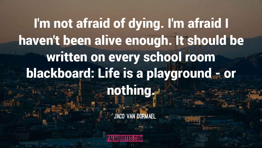 Jaco Van Dormael Quotes: I'm not afraid of dying.