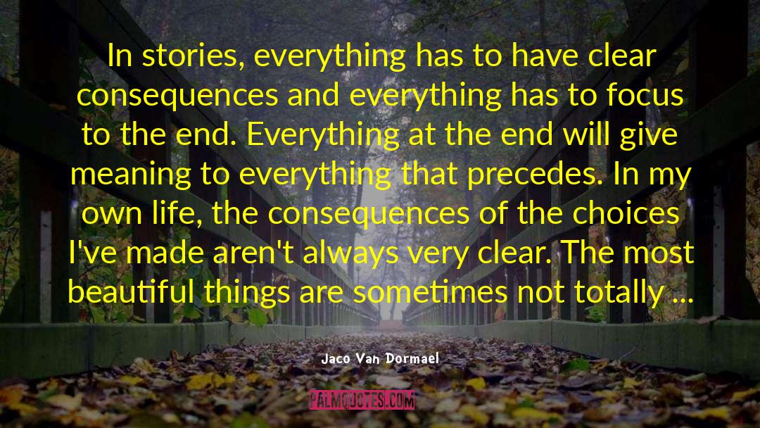 Jaco Van Dormael Quotes: In stories, everything has to
