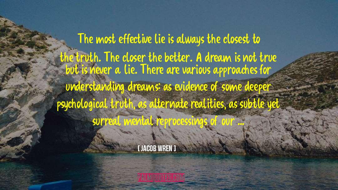 Jacob Wren Quotes: The most effective lie is