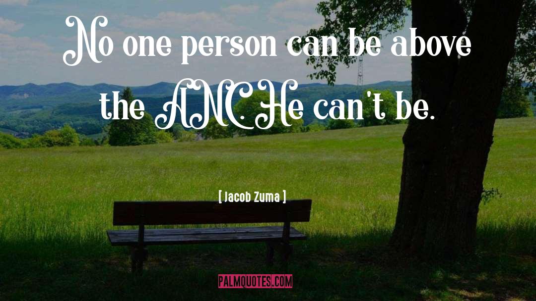 Jacob Zuma Quotes: No one person can be