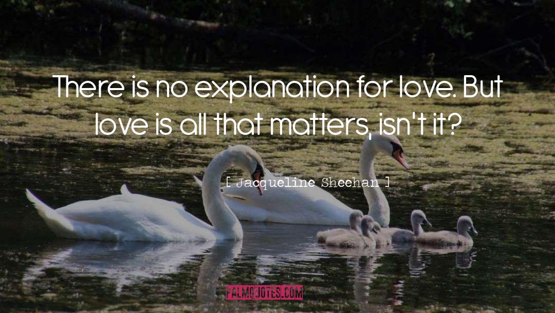 Jacqueline Sheehan Quotes: There is no explanation for