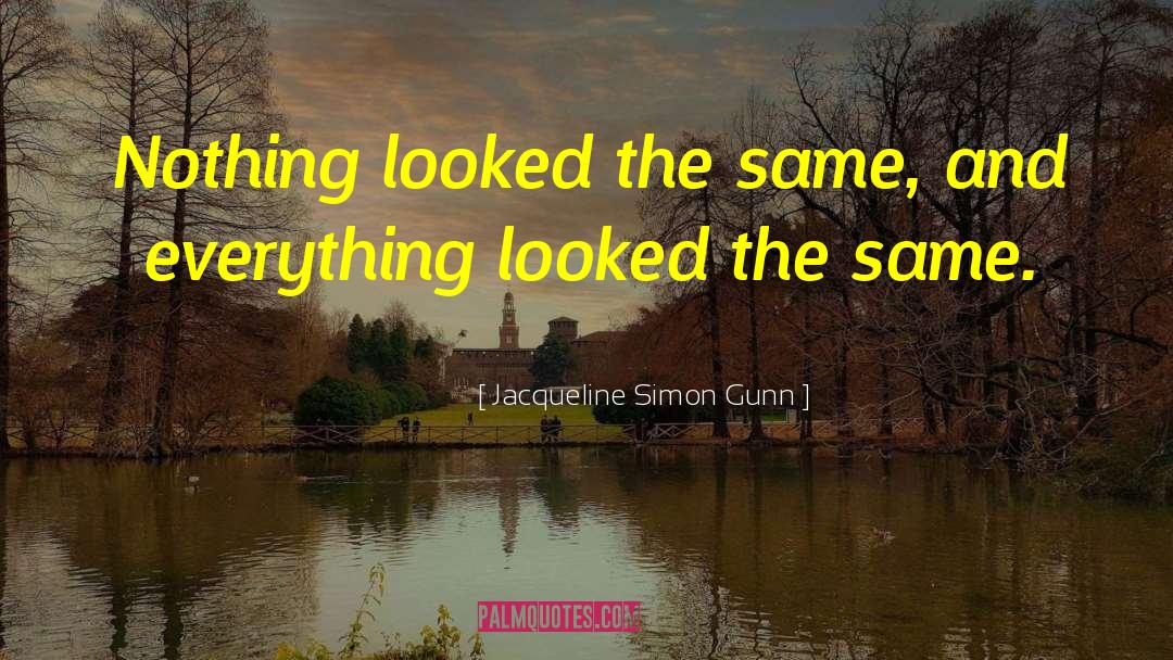 Jacqueline Simon Gunn Quotes: Nothing looked the same, and