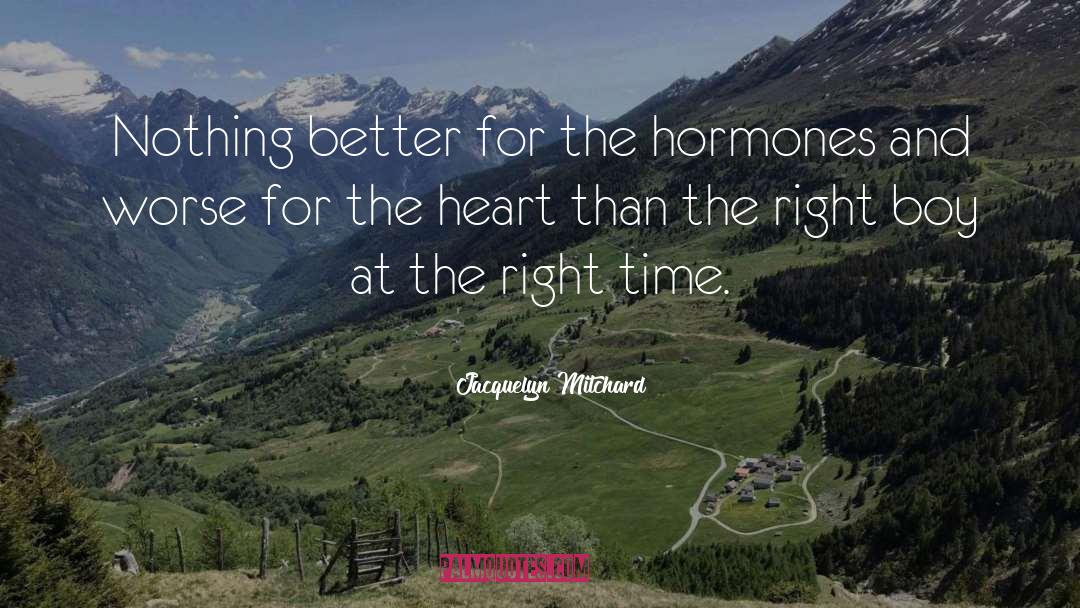 Jacquelyn Mitchard Quotes: Nothing better for the hormones